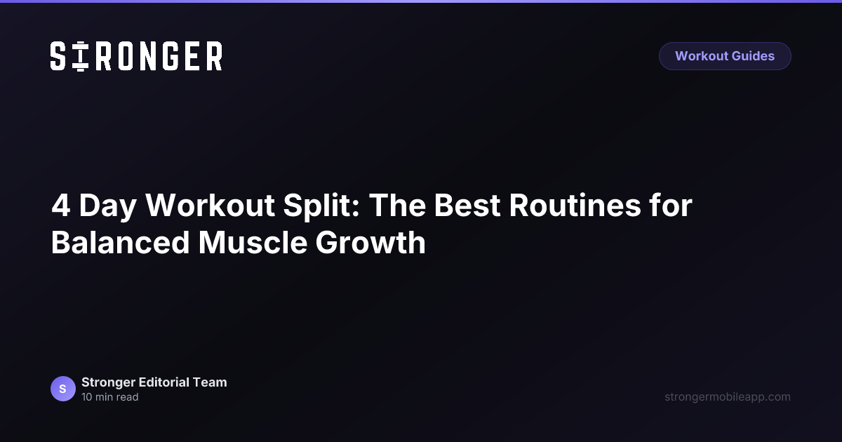 4 Day Workout Split: The Best Routines for Balanced Muscle Growth ...