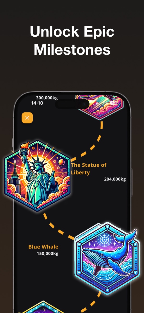 Epic lifting milestones and achievements in the Stronger app