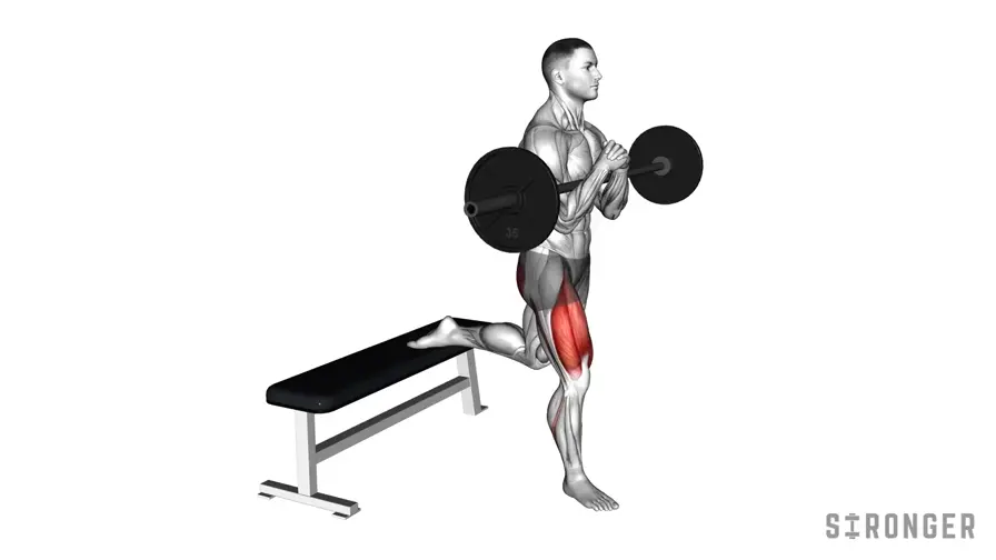 Barbell Bulgarian Split Squat demonstration