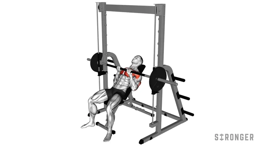 Incline Close Grip Smith Machine Bench Press demonstration