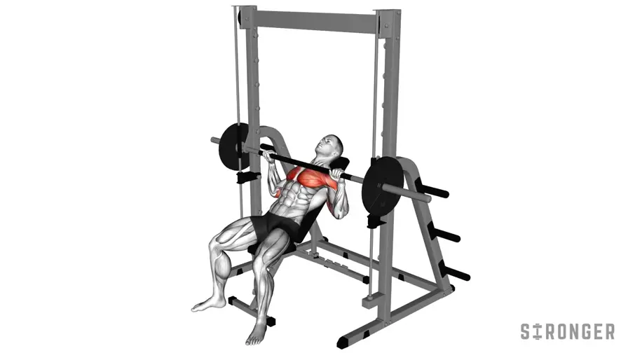 Incline Smith Machine Bench demonstration